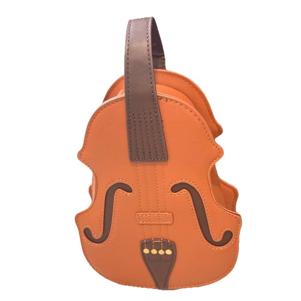 New‎ Violin Crossbody Purse Brown Tan Novelty Musical Instrument Shoulder Bag